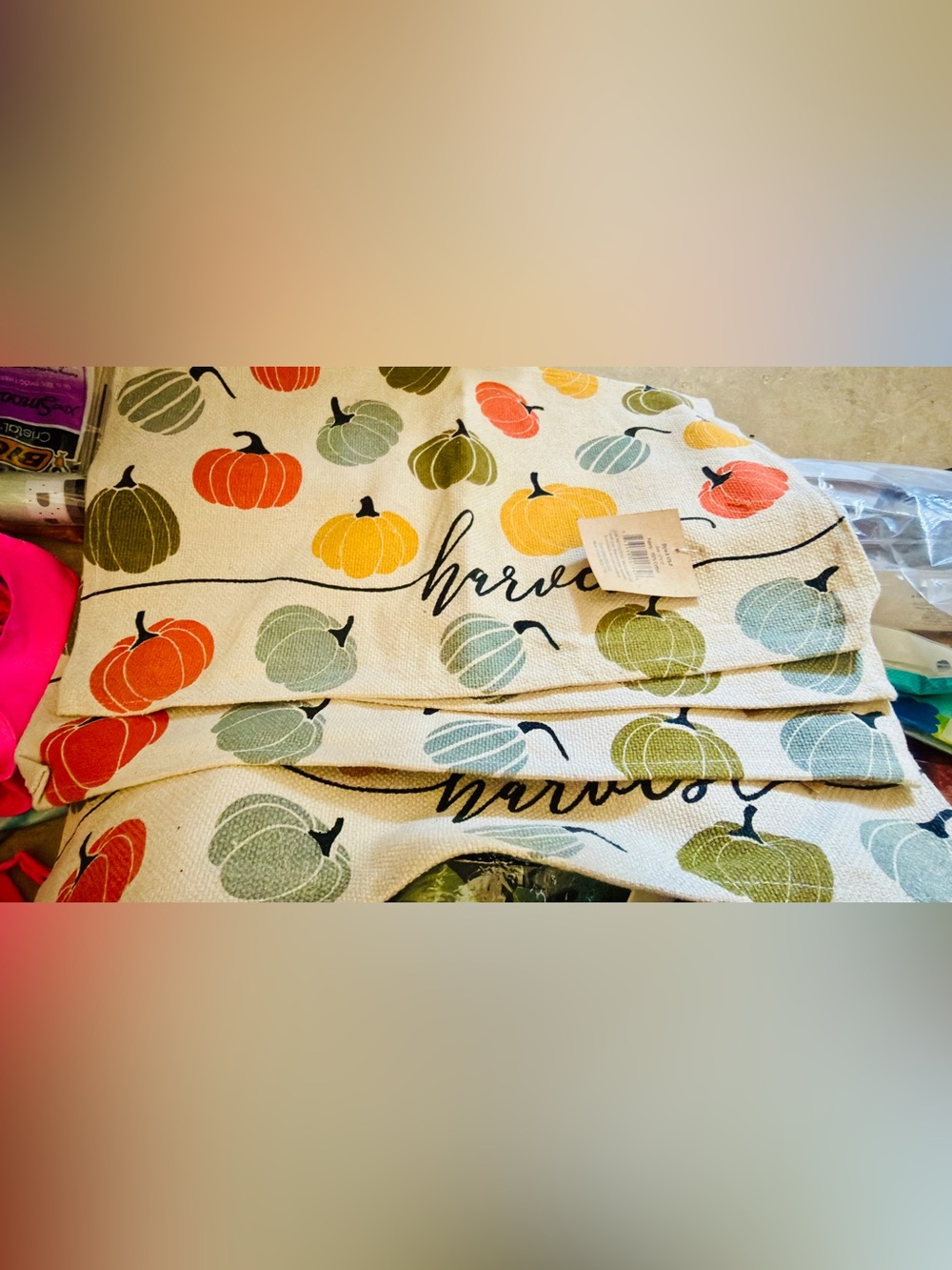 Harvest Pumpkin Printed Kitchen placemats - Multicolor